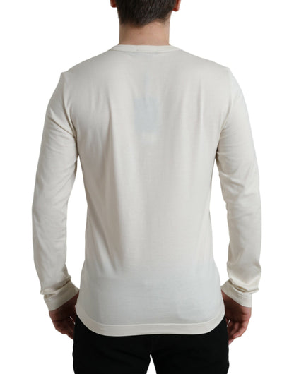 Elegant Off White Cotton Sweater