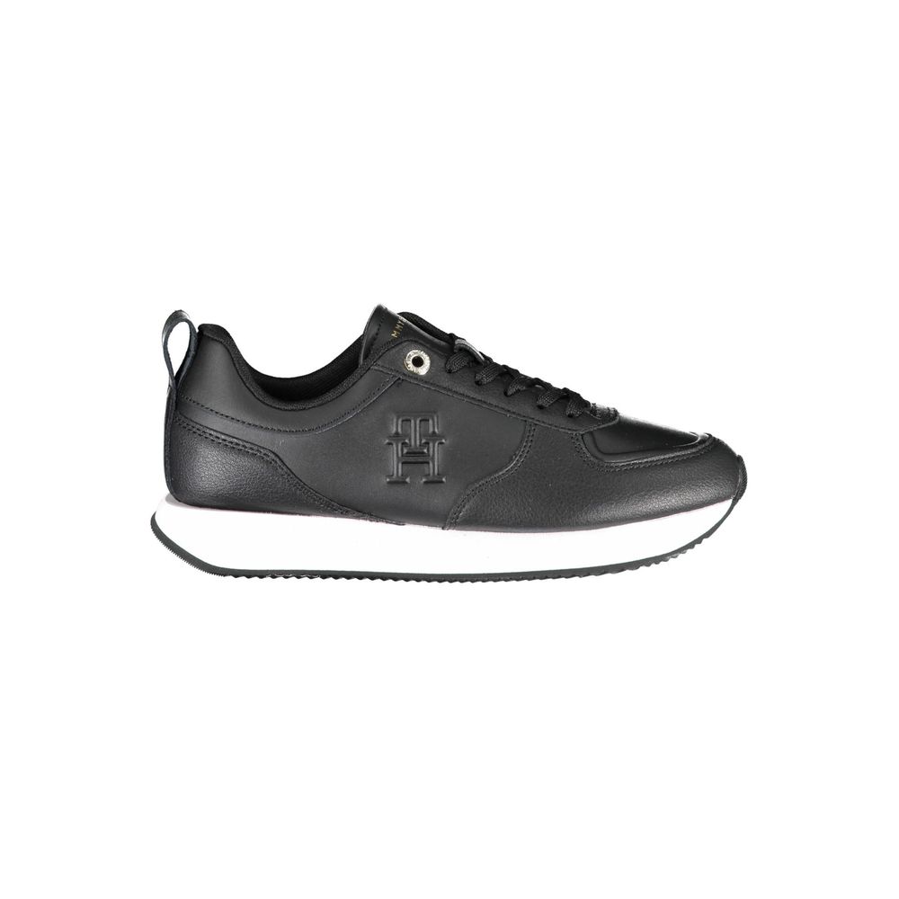 Black Leather Women Sneaker