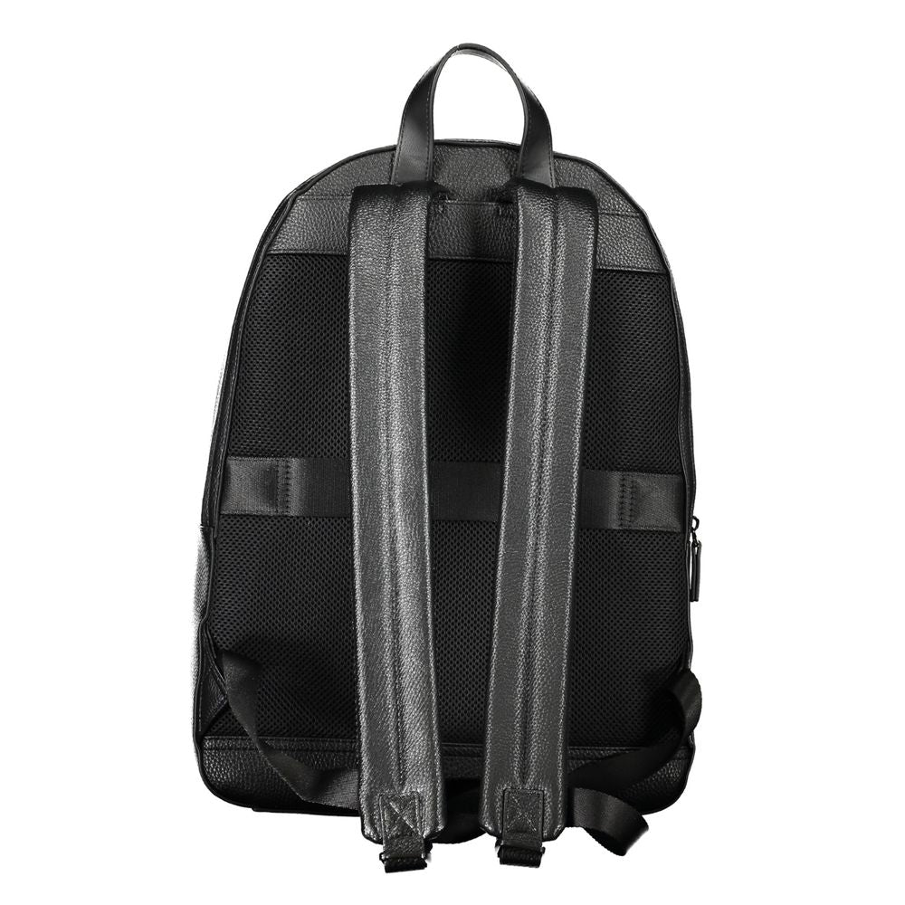 Elegant Black Urban Backpack with Contrast Details