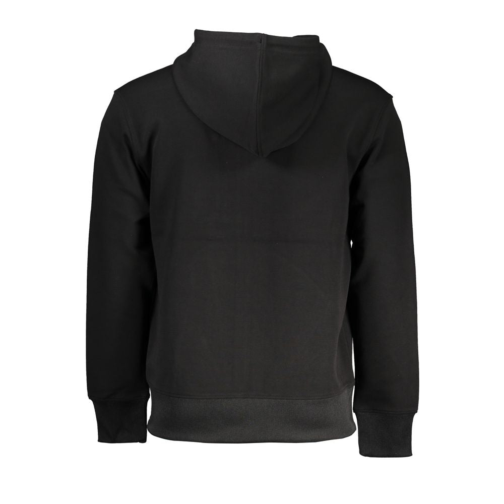 Sleek Hooded Zip Sweatshirt with Contrasting Details