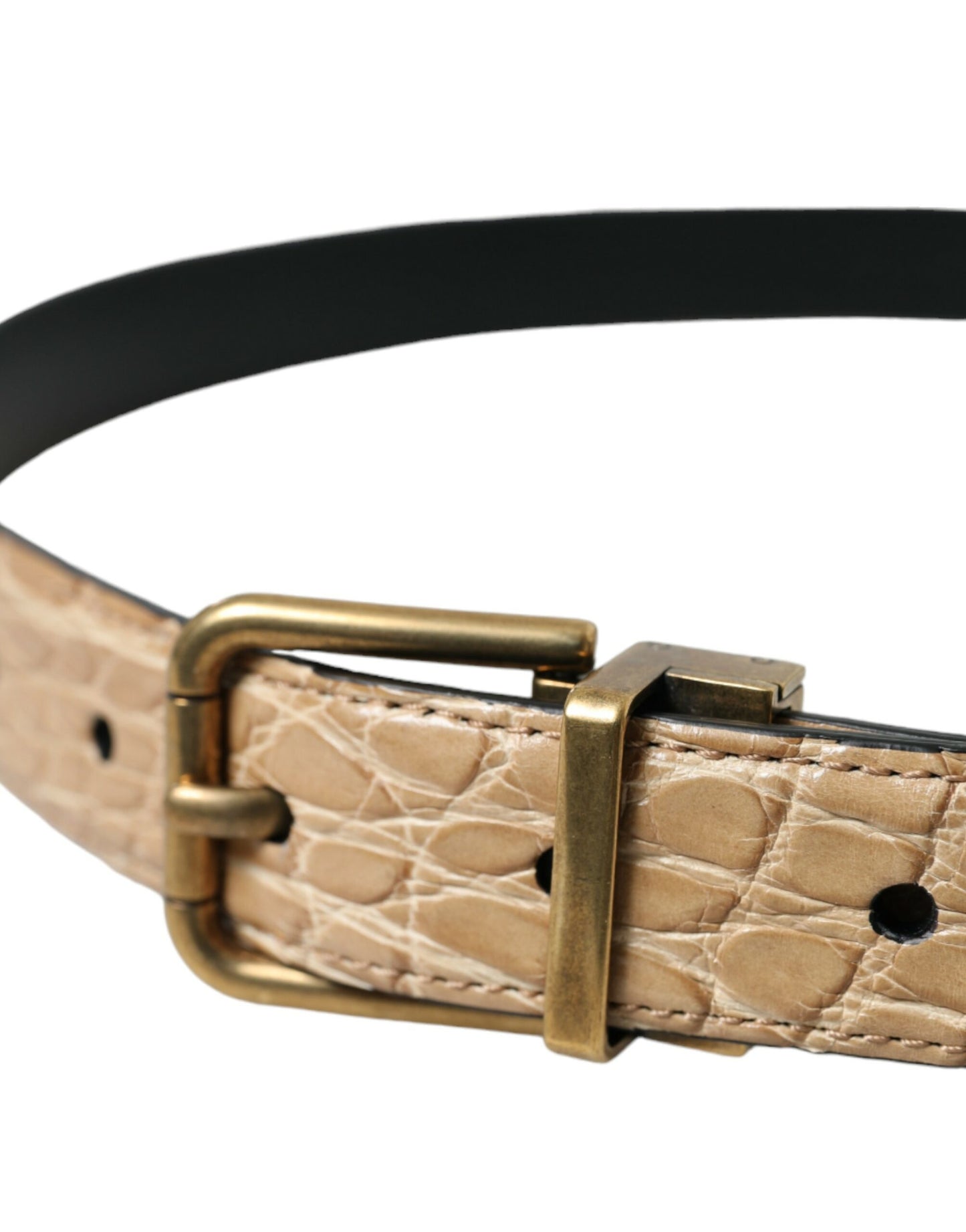 Elegant Beige Leather Belt