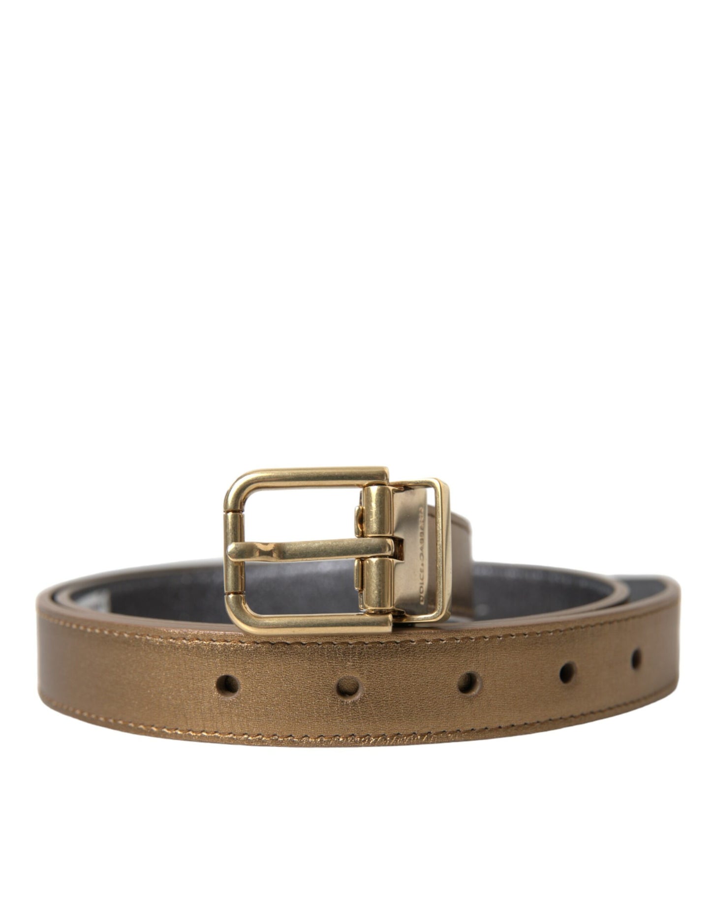 Metallic Gold Leather Belt - Timeless Elegance