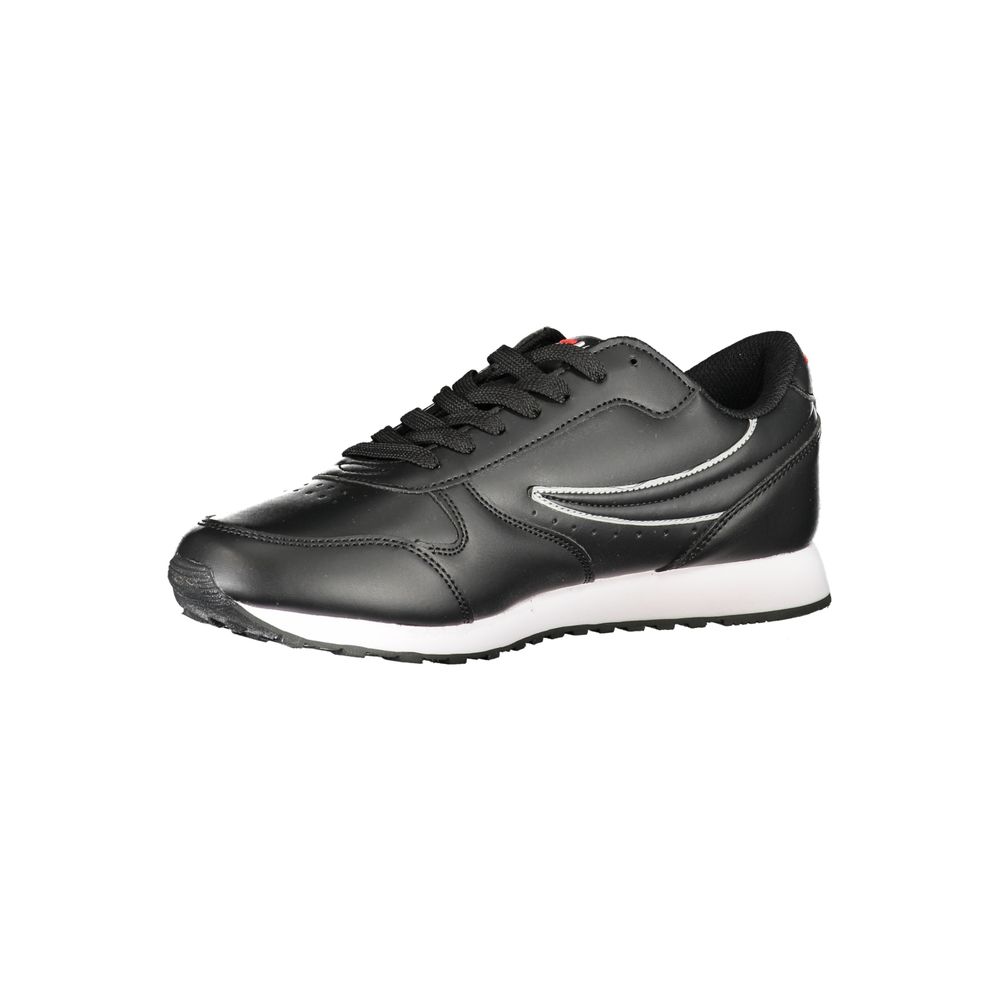 Sleek Black Sports Sneakers with Contrast Details