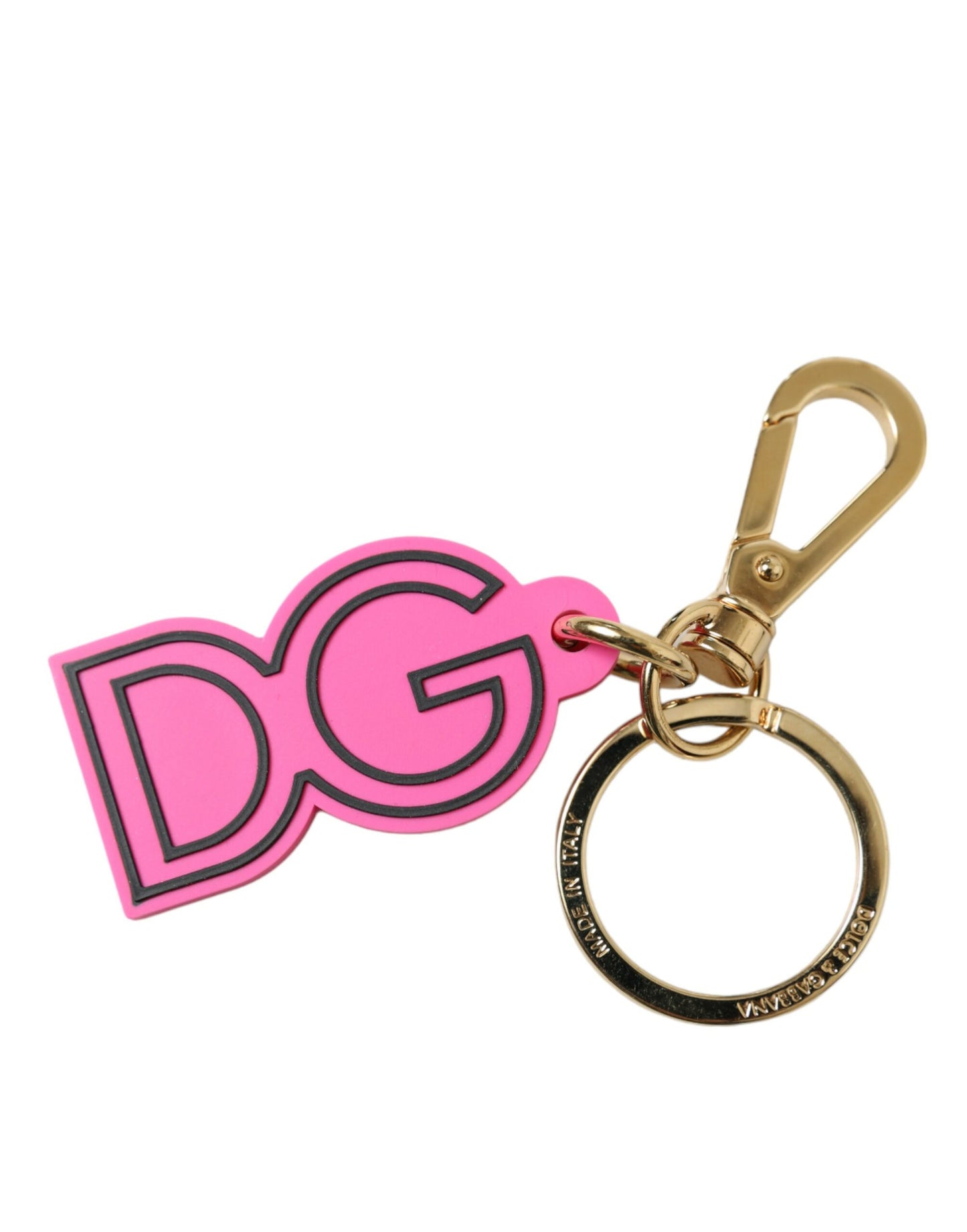 Chic Gold and Pink Logo Keychain