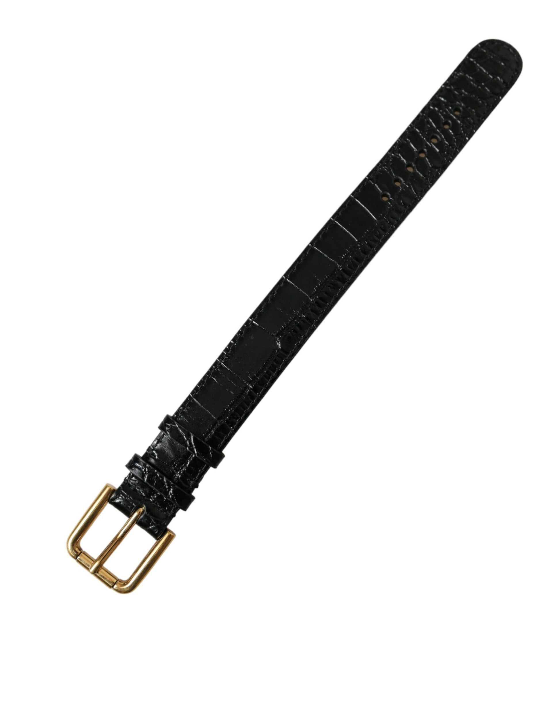 Elegant Gold Black Leather Bracelet