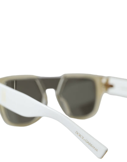 Chic White Acetate Designer Sunglasses