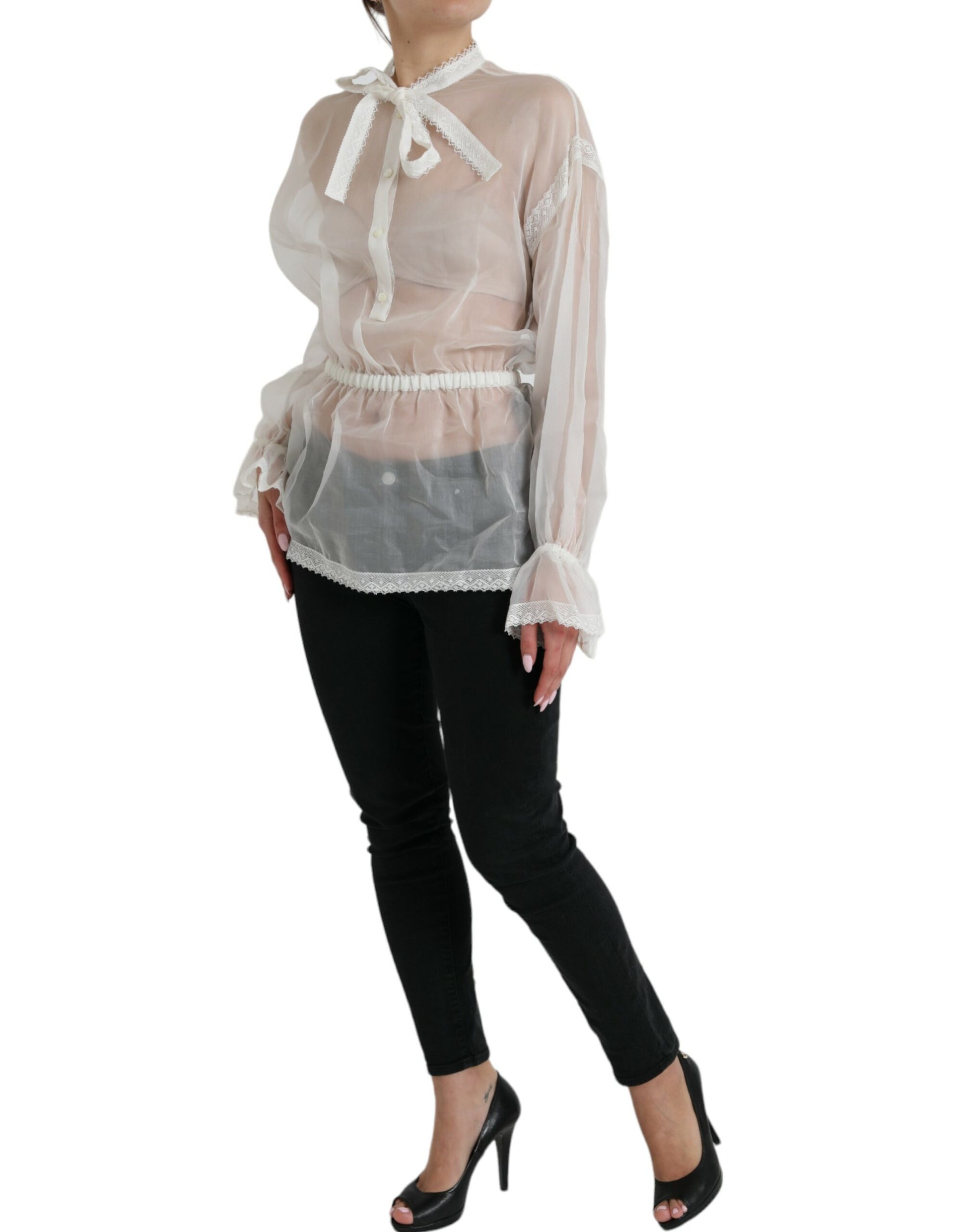 Elegant Silk Blend Long Sleeve Blouse