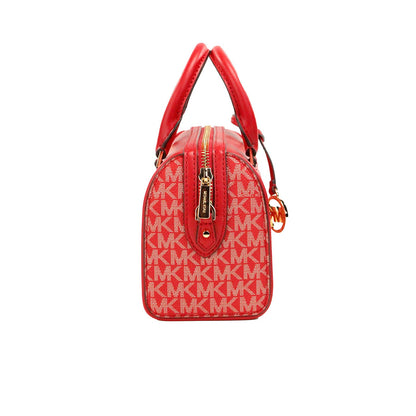 Travel XS Bright Red Signature PVC Duffle Crossbody Bag Purse