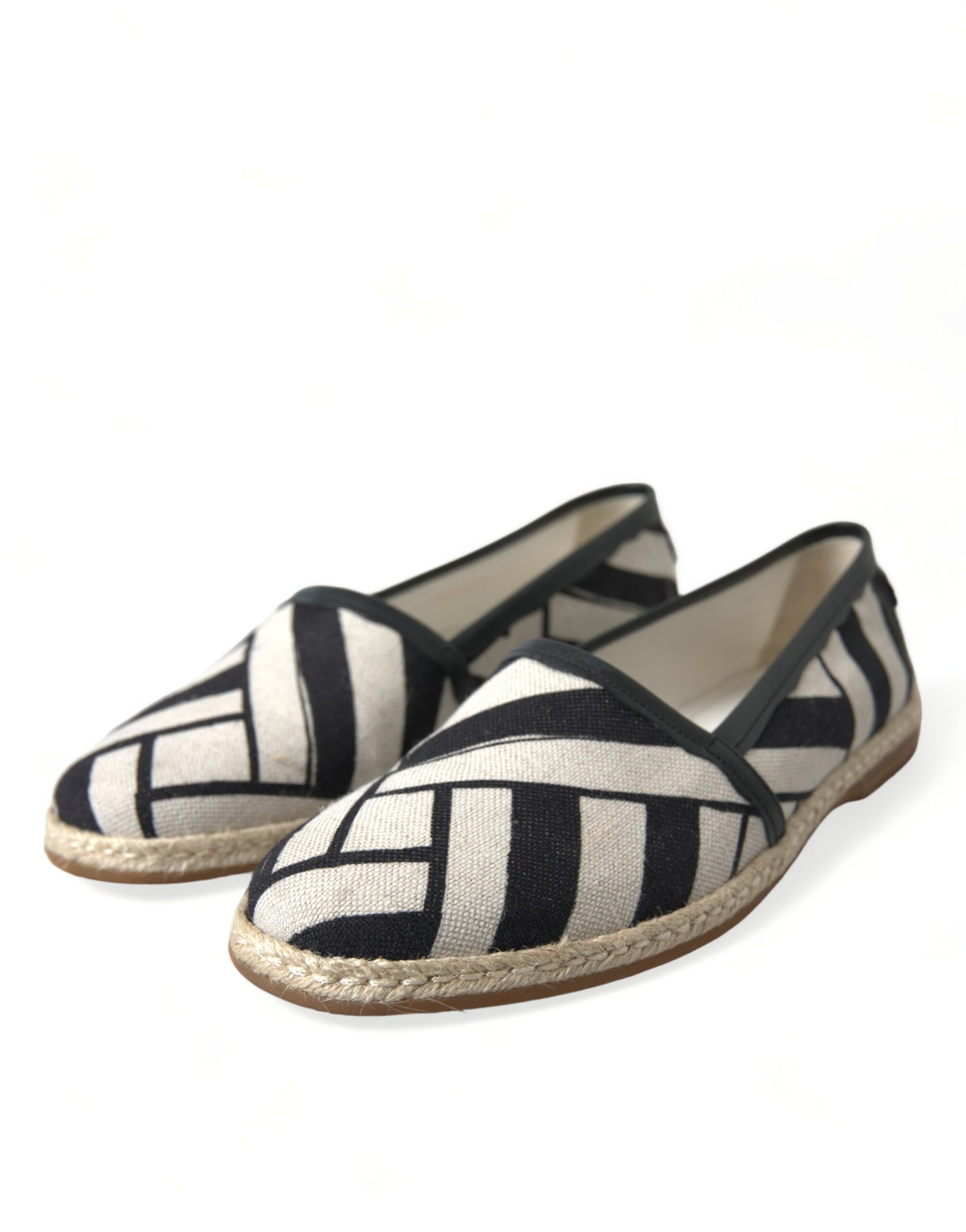 Chic Striped Luxury Leather Espadrilles