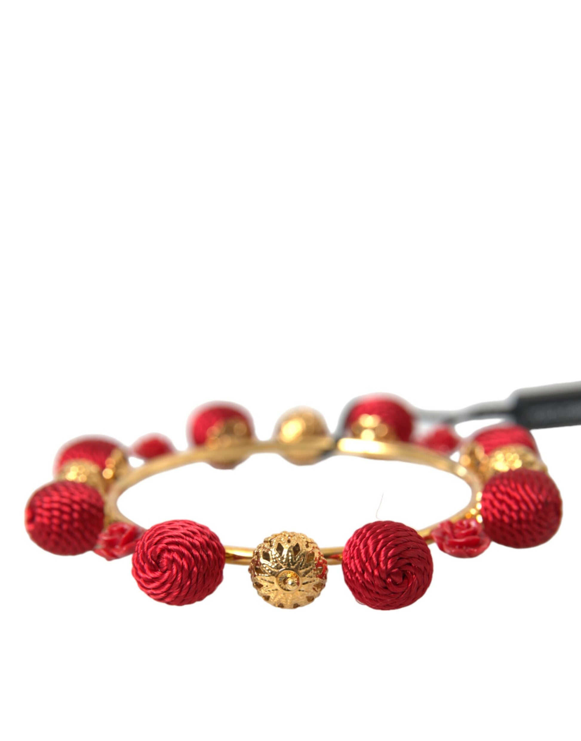 Gold Brass Red RUNWAY Sicilia Natale Roses Bracelet