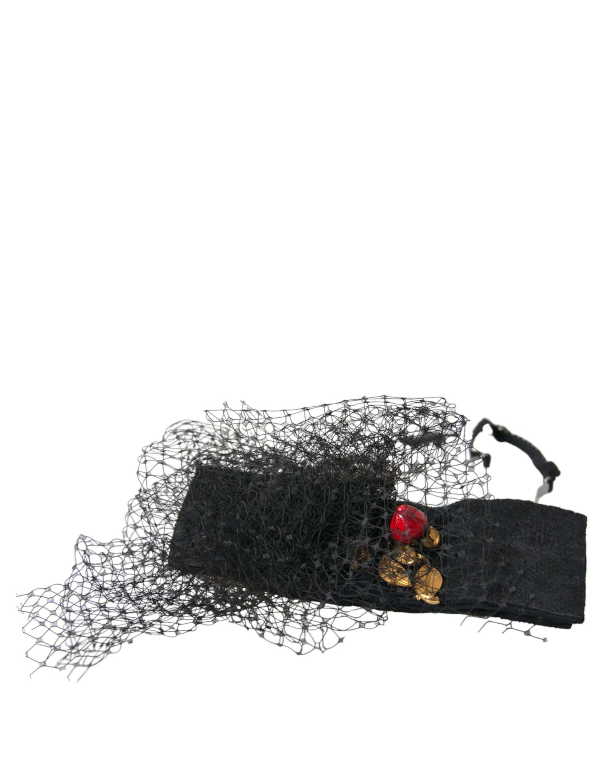 Black Strawberry Sicily Crystal Mesh Net Headband Diadem