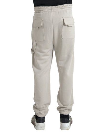 Off White Viscose Cargo Jogger Sweatpants Pants