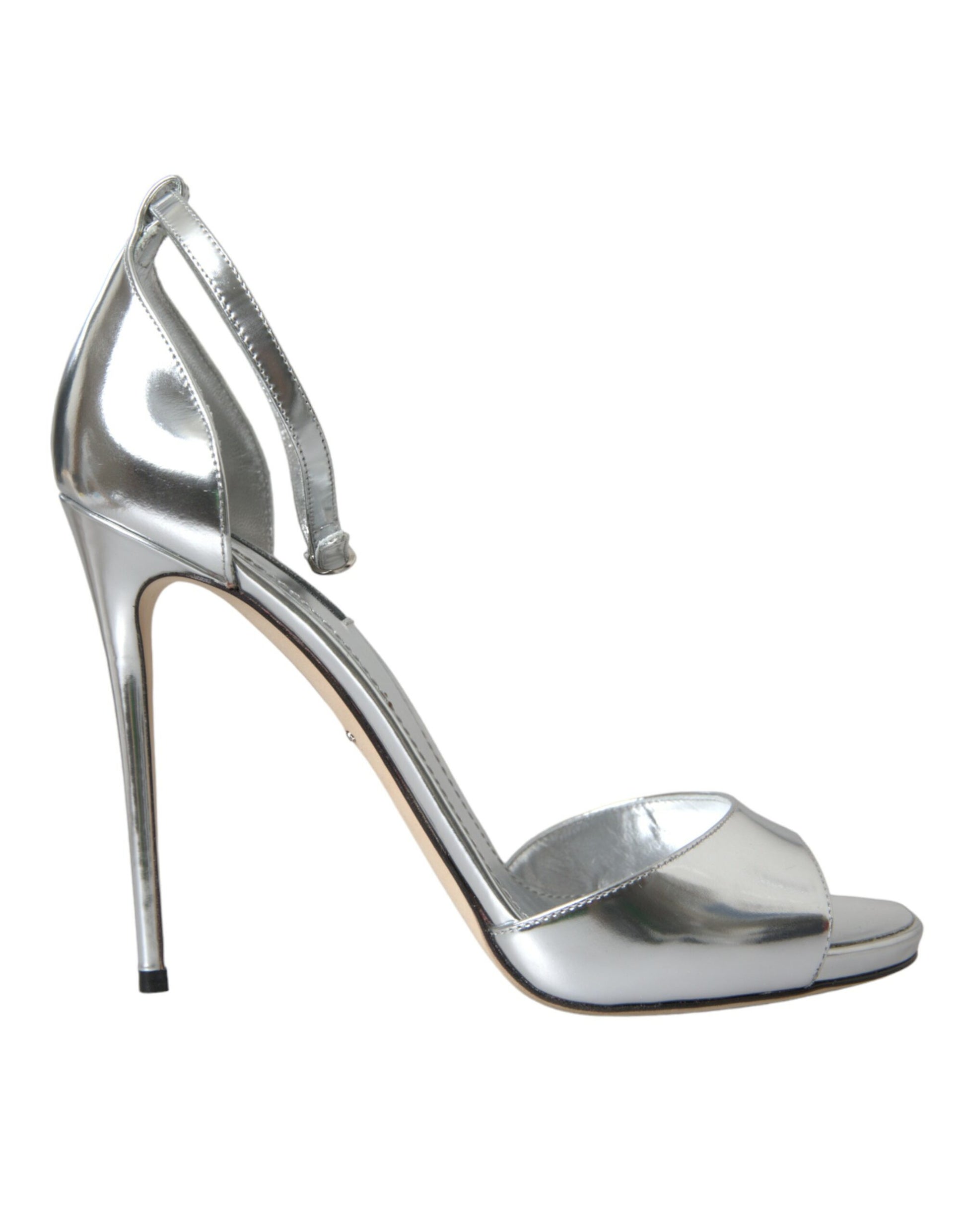 Silver KEIRA Leather Heels Sandals Shoes