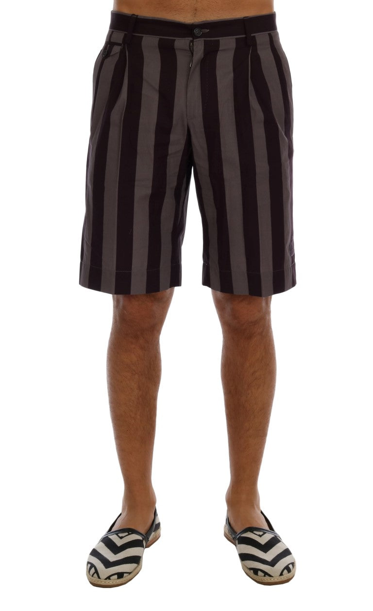 Casual Striped Cotton Shorts