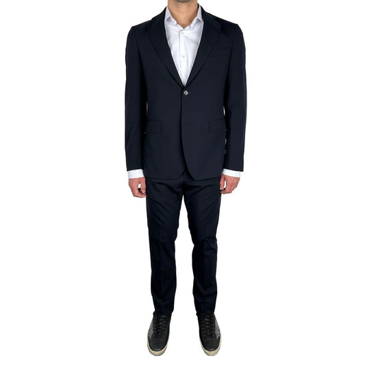 Blue Wool Men Suit