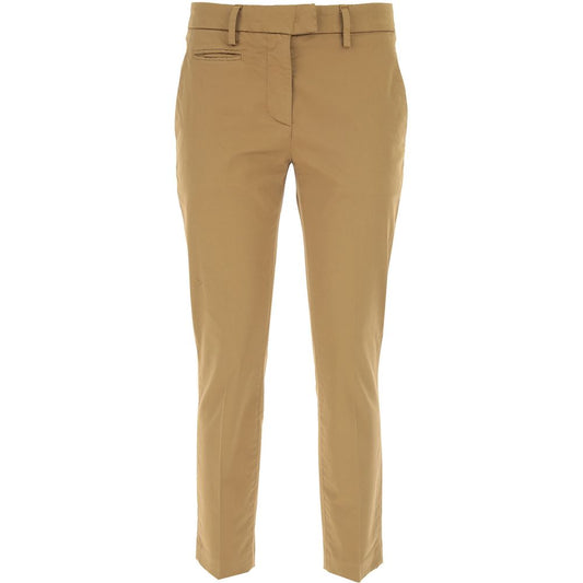 Brown Cotton Women's Trouser