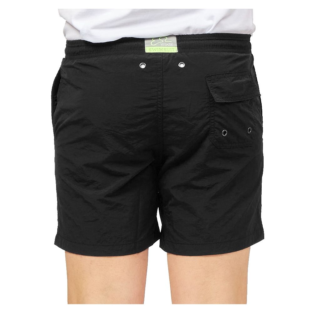 Black Polyester Men's Swim Short