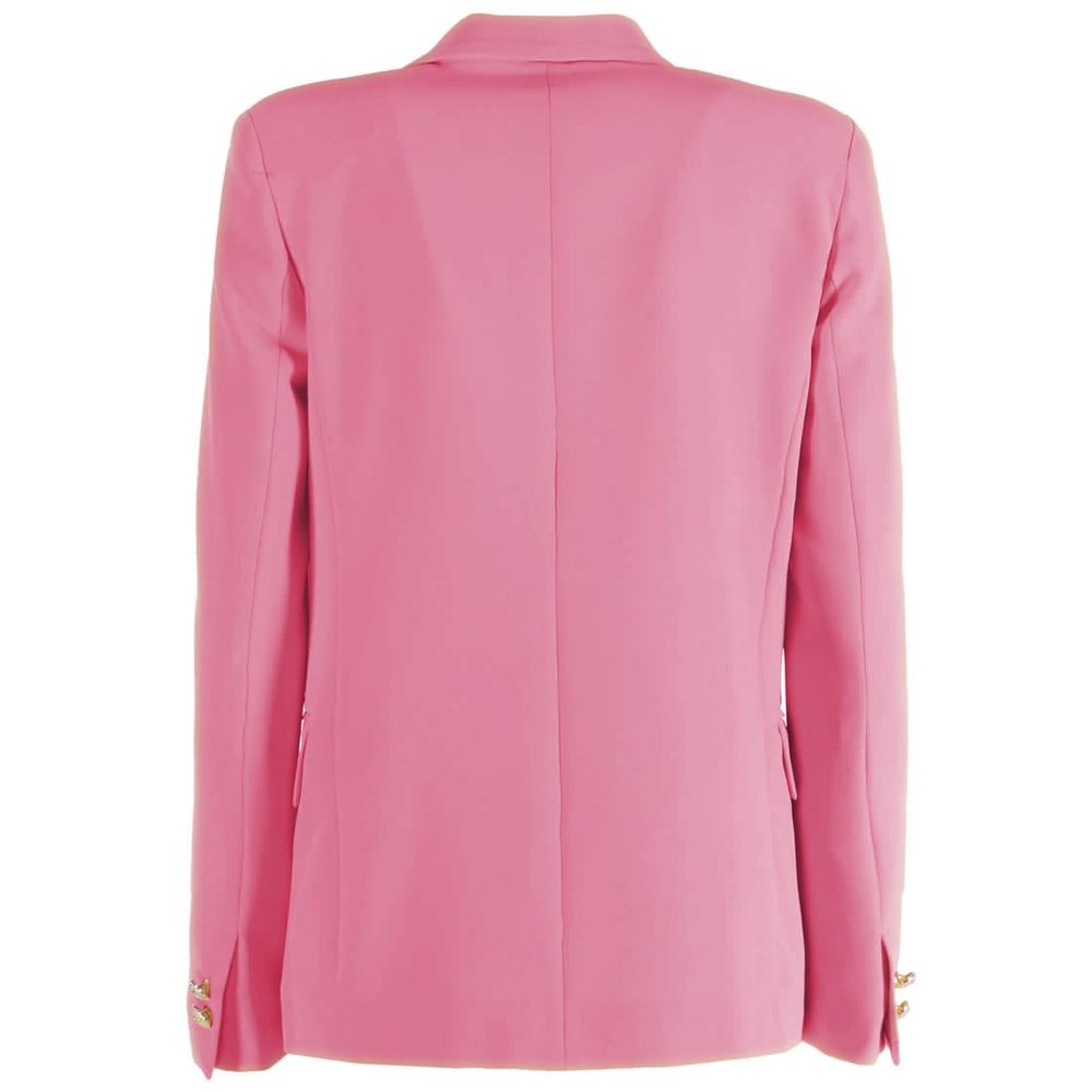 Pink Polyester Women Blazer