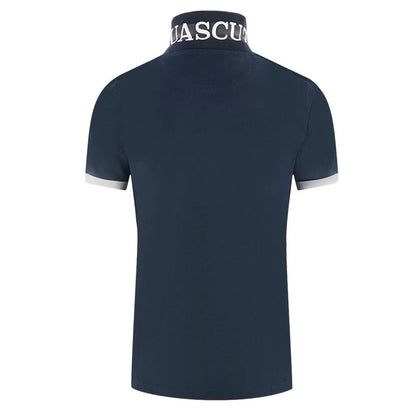 Elegant Cotton Polo with Contrast Logo Emblem