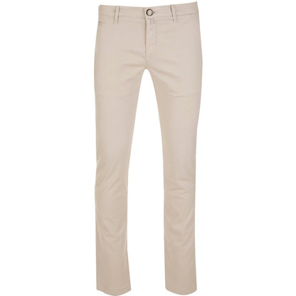 Beige Cotton Chino Trousers – Slim Fit Elegance