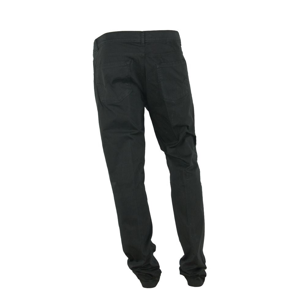 Elegant Summer Black Cotton Trousers