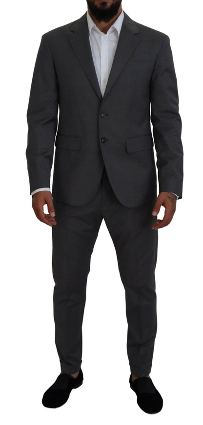 Gray Wool Single Breasted 2 Piece CIPRO Suit