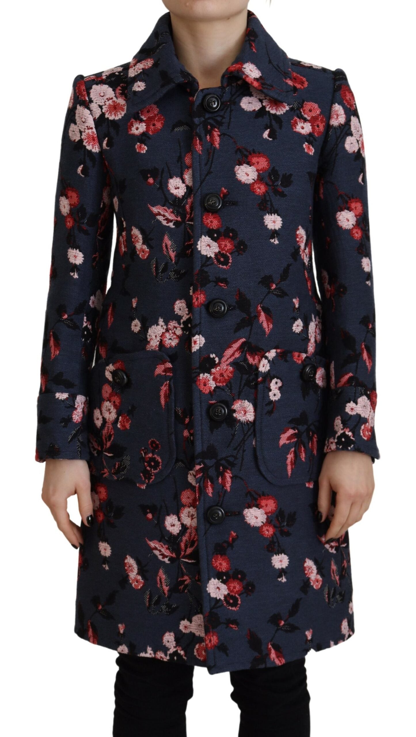 Multicolor Printed Women Long Coat Blazer Jacket