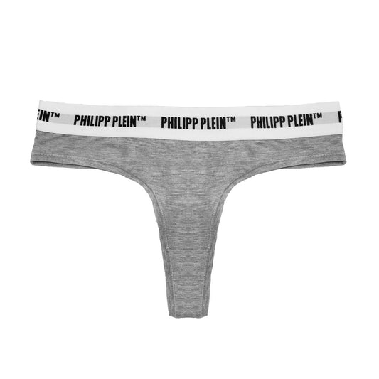 Gray Cotton Women Thong