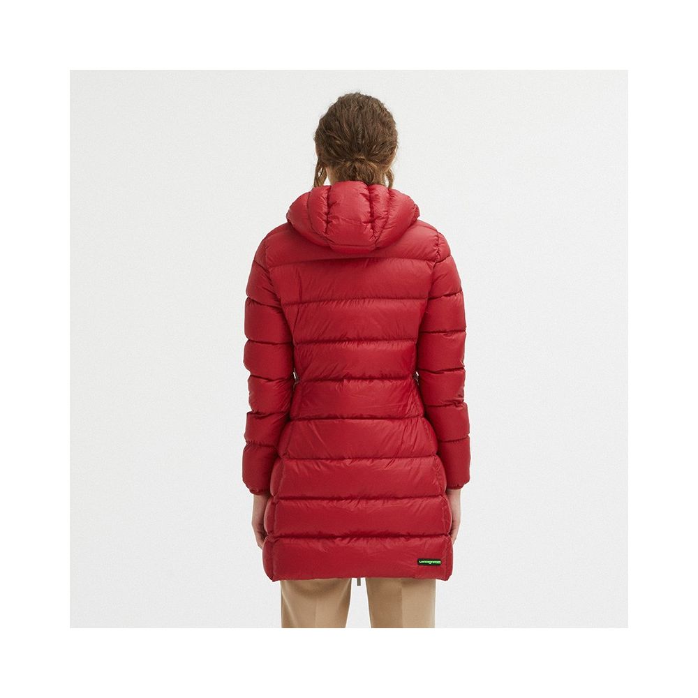 Red Nylon Women Jacket