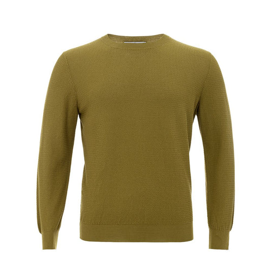 Elegant Green Cotton Sweater for Men