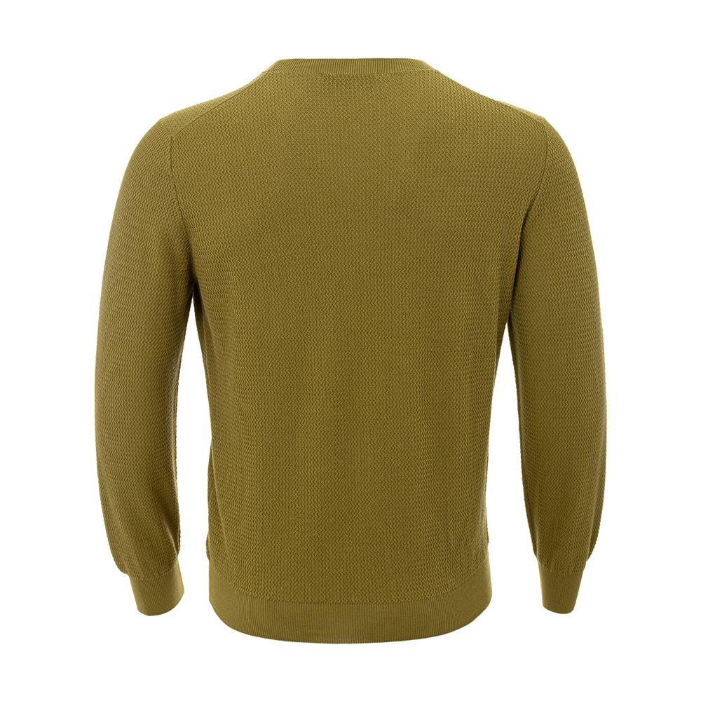 Elegant Green Cotton Sweater for Men