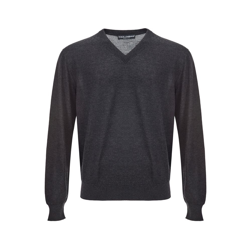 Elegant Gray Cashmere Sweater for Men