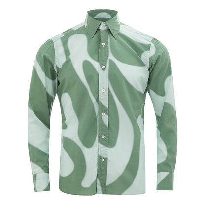 Elegant Green Cotton Shirt for Men