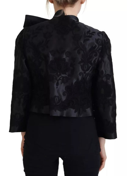 Black Lace Sheer Corset Organza Silk Jacket