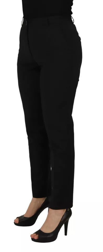 Black High Waist Tapered Trouser Pants