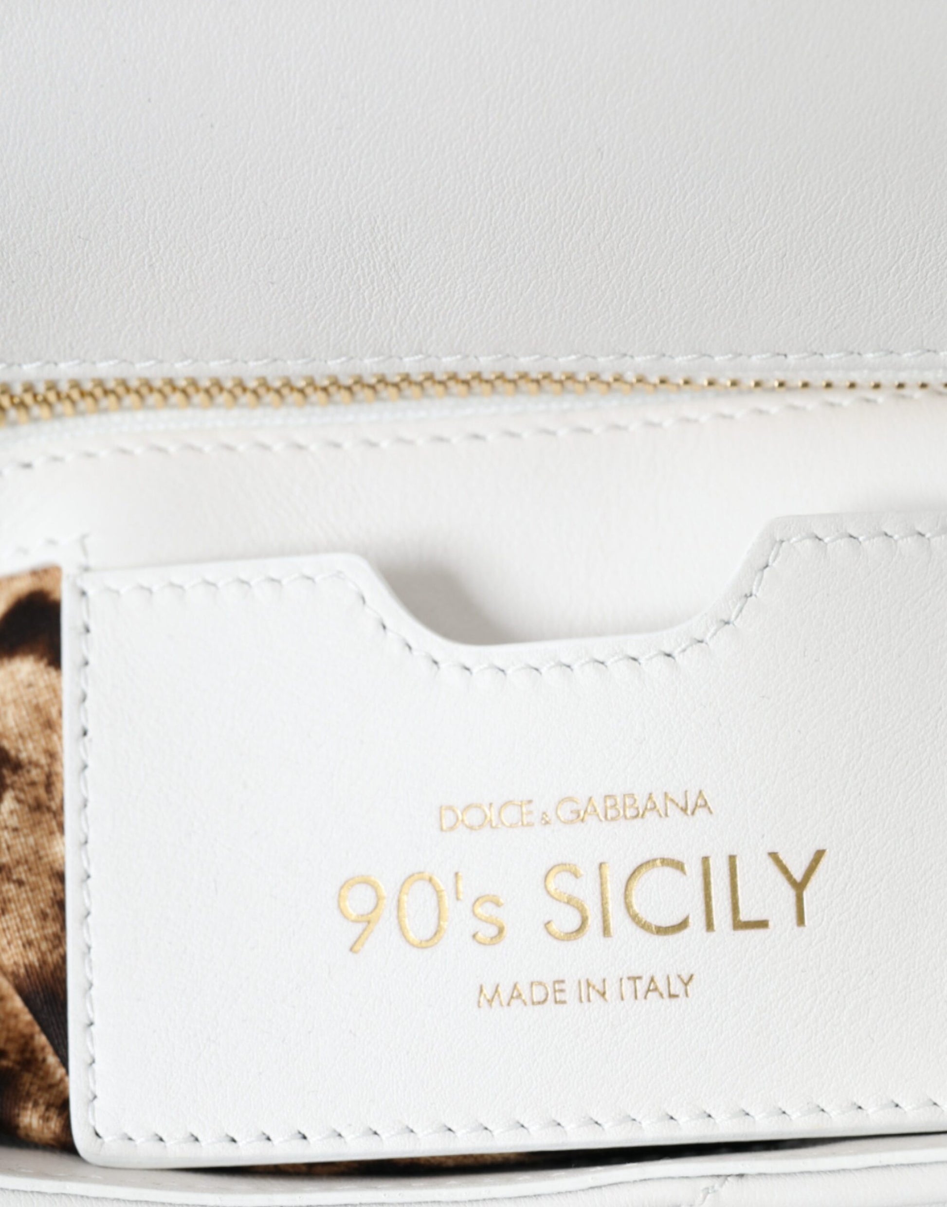 White Calf Leather 90's SICILY Shoulder Satchel Bag