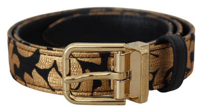 Multicolor Jacquard Leather Logo Buckle Belt