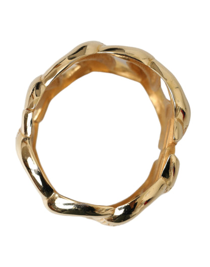 Gold Tone Vintage Clamper Twisted Loop Bangle Bracelet