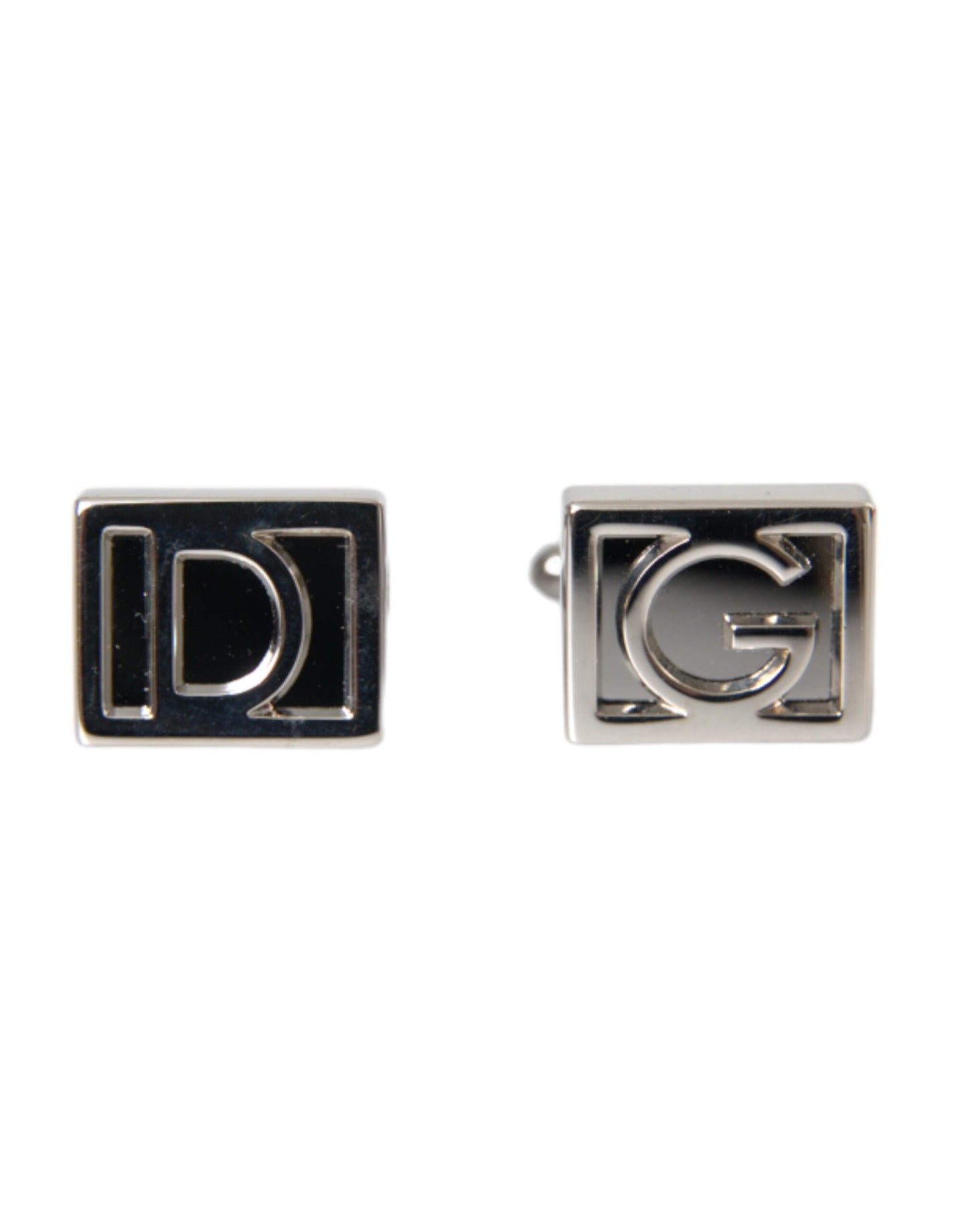 Silver Plated Metal Brass DG Logo Pin Cufflinks