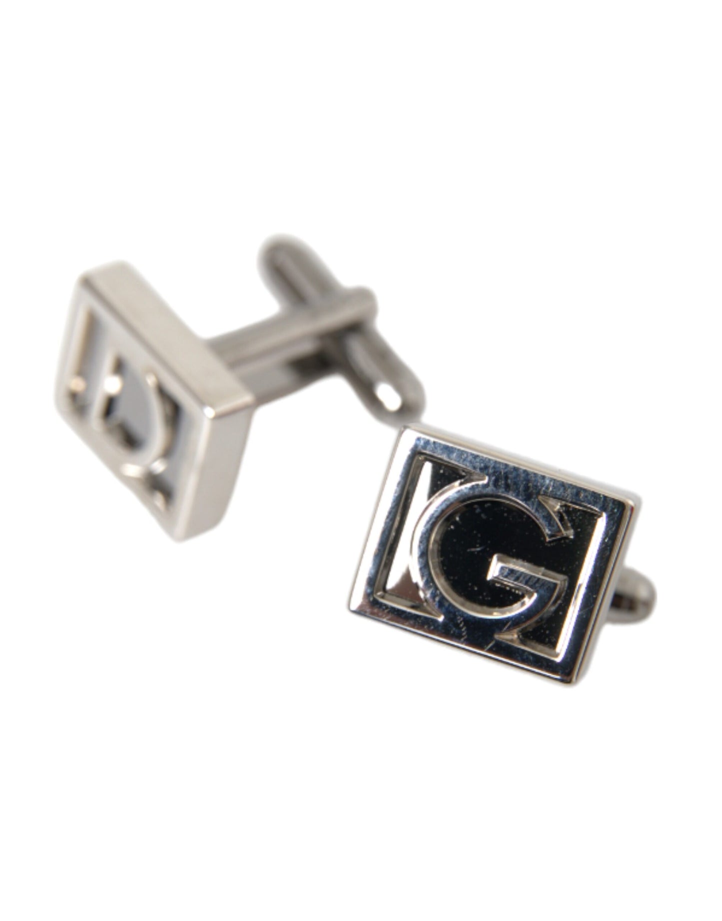 Silver Plated Metal Brass DG Logo Pin Cufflinks