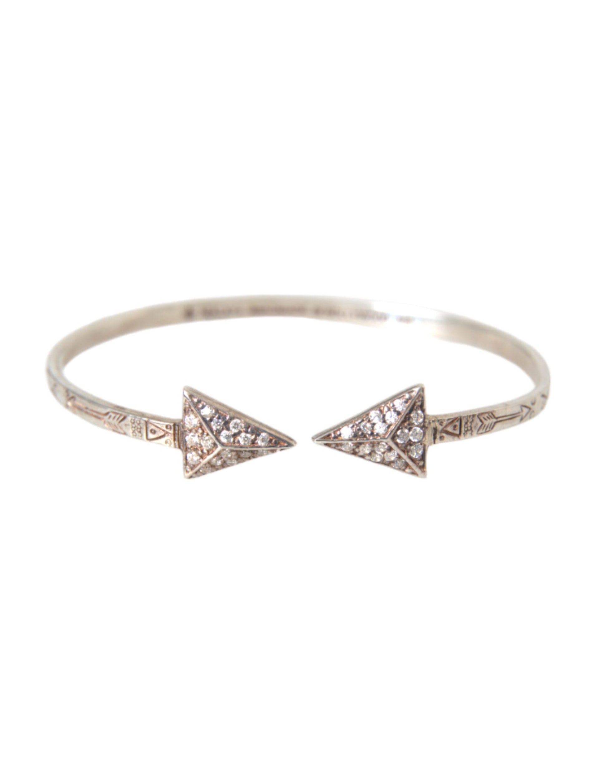 Arrow Crystal 925 Silver Bangle Bracelet Women