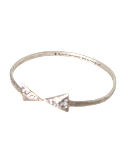 Arrow Crystal 925 Silver Bangle Bracelet Women