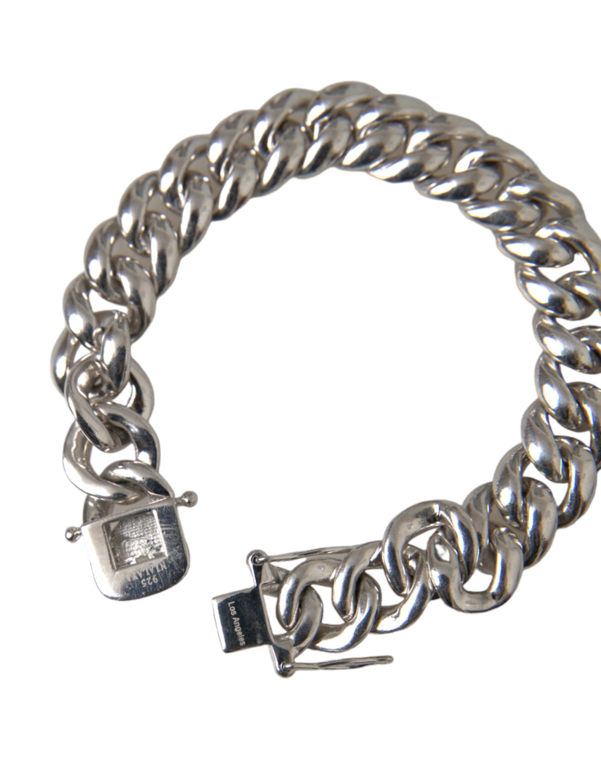 Solid Heavy Curb Link 925 Sterling Silver Bracelet Men