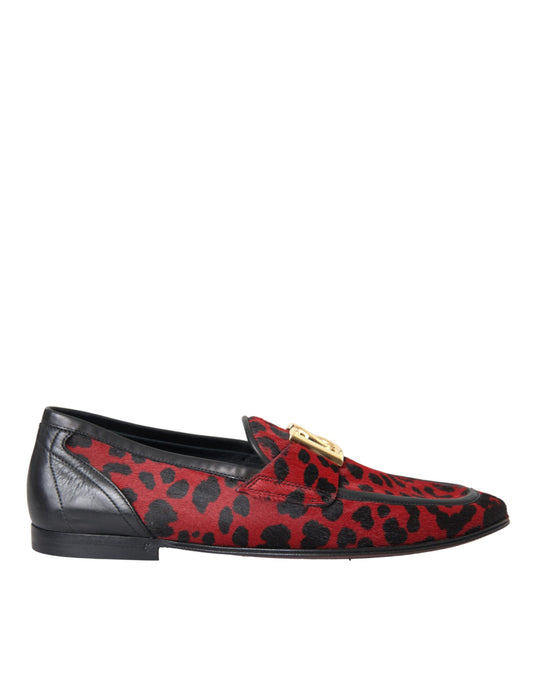 Red Black Leopard DG Loafers Formal Men Shoes