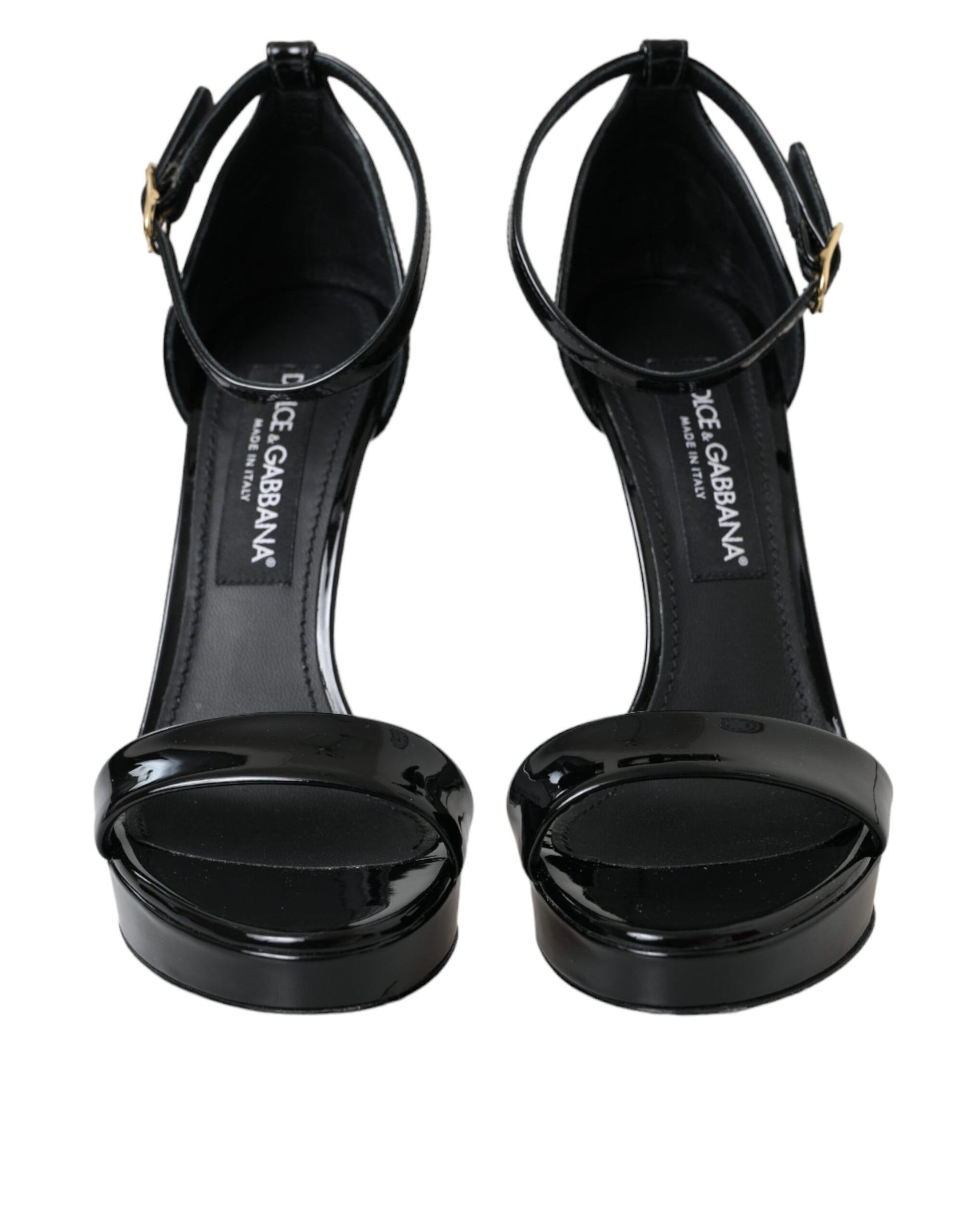 Black KEIRA Leather Heels Sandals Shoes