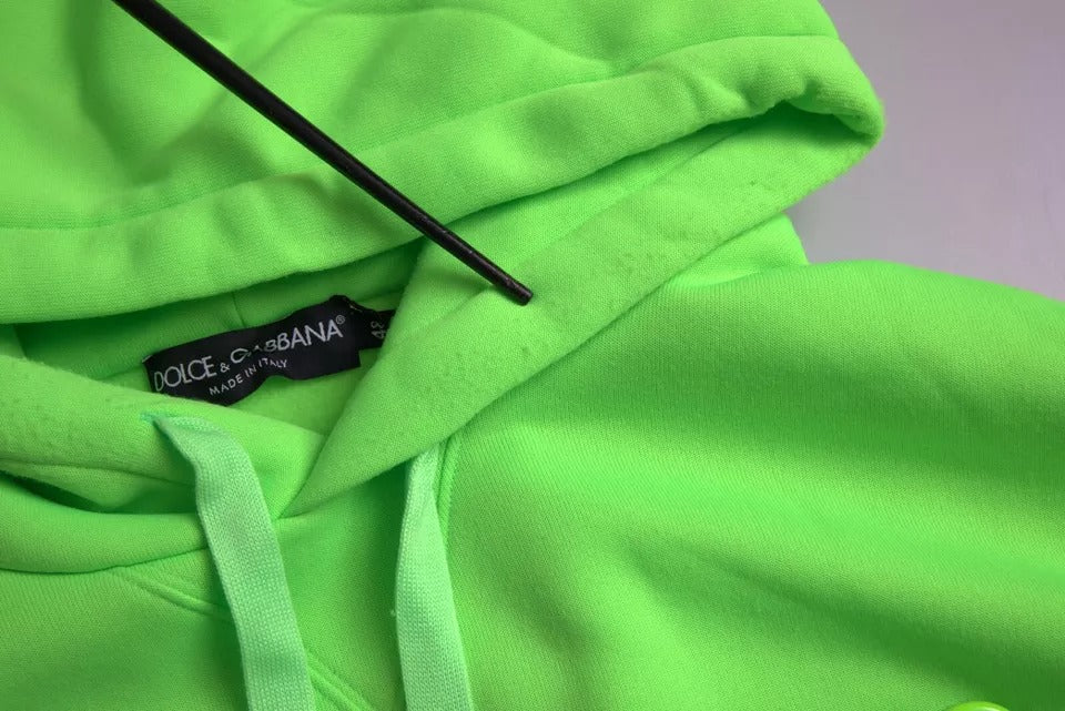 Neon Green Logo Pullover Hooded Sweatshirt Sweater