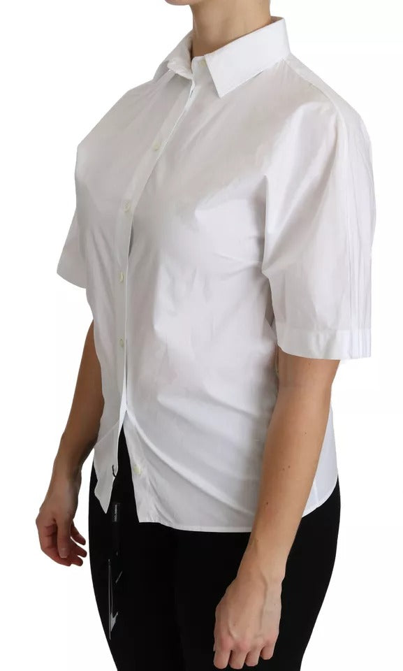 White Collared Short Sleeve Polo Shirt Top