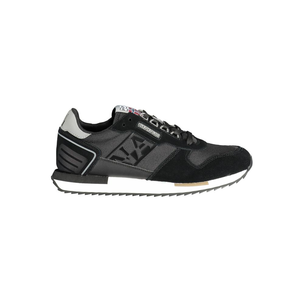 Black Polyester Men Sneaker