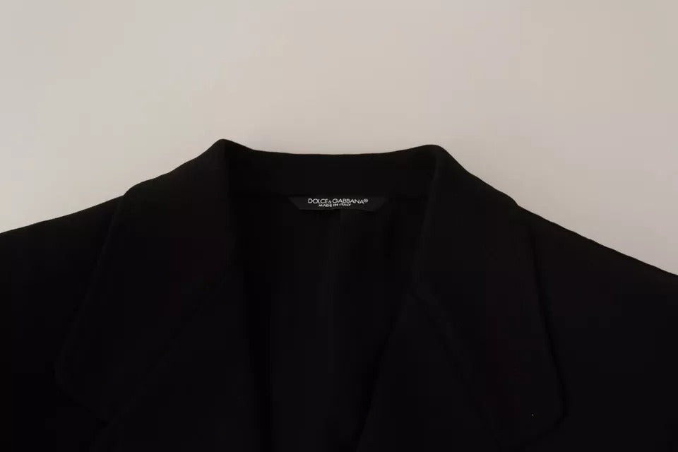 Black Wool Slim Fit Coat Jacket Blazer