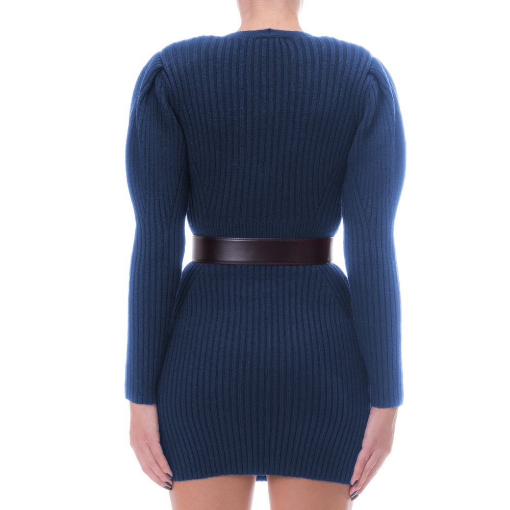 Blue Wool Women Dress